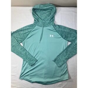 Under Armour Womens HeatGear Loose Pullover Hoodie Teal Green Small SM P CH